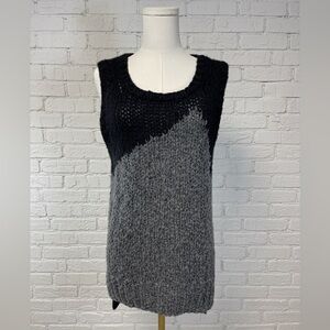 Duffy Alpaca black and gray Sweater Vest Tunic Cozy extra layering